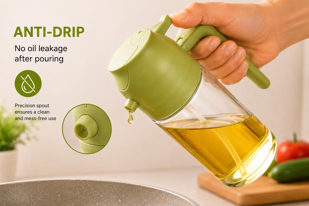 2-in-1 Spray & Pour Oil Dispenser Bottle | Kitchen Oil Sprayer